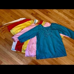 Set of 6 cotton tunics